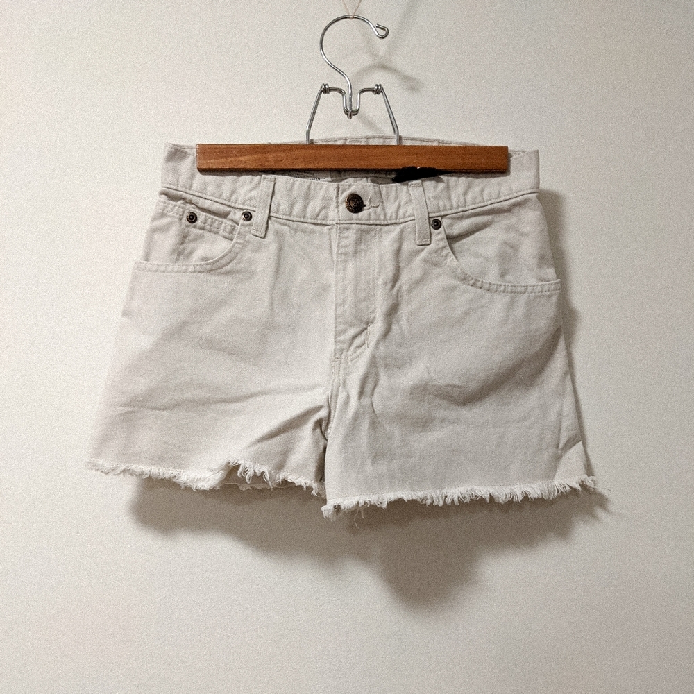 Vintage No Boundaries 5/6 Distressed White Jean Shorts 100% Cotton